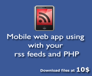 Download the files of mobile web app using your rss feeds and php